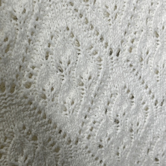 Willow Ridge Vintage 100% Cotton Knit Scalloped Detail Crochet Grandma Sweater - Picture 3 of 6